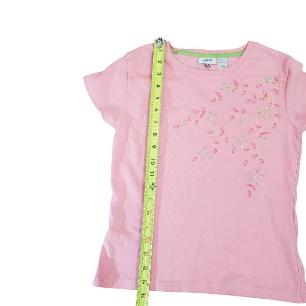 Vintage‎ 90s IZOD Womens Petite Pink Short Sleeve T Shirt Size M Embroidered - Picture 7 of 8